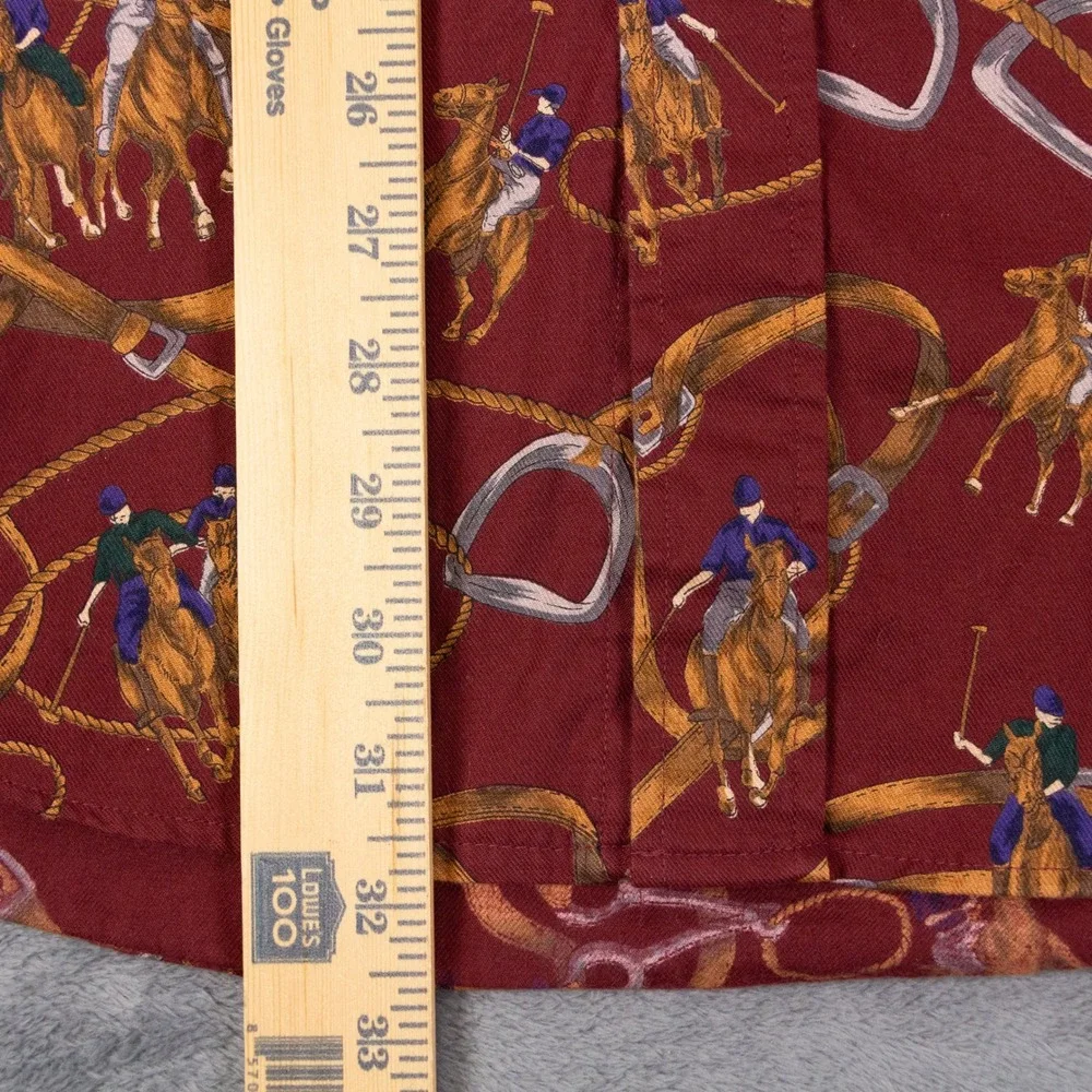 VTG Palladium Button Down Shirt Polo Print Mens L Burgundy Cotton USA